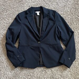 H&M Navy Women’s Collared Blazer Sz Small button closure